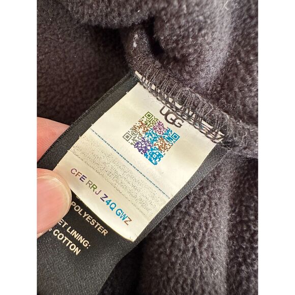 Ugg Black Atwell Sherpa Half Snap Front Pullover Fleece Jacket size Medium - Picture 4 of 8